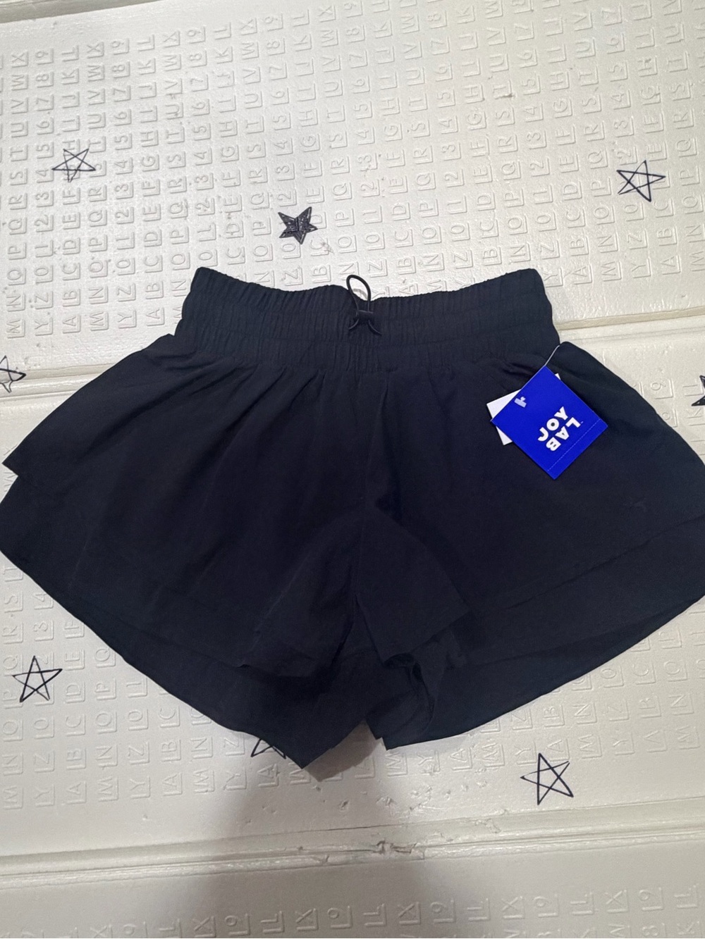JoyLab Black Ruffle-Layer Athletic Shorts